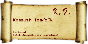 Kossuth Izsák névjegykártya